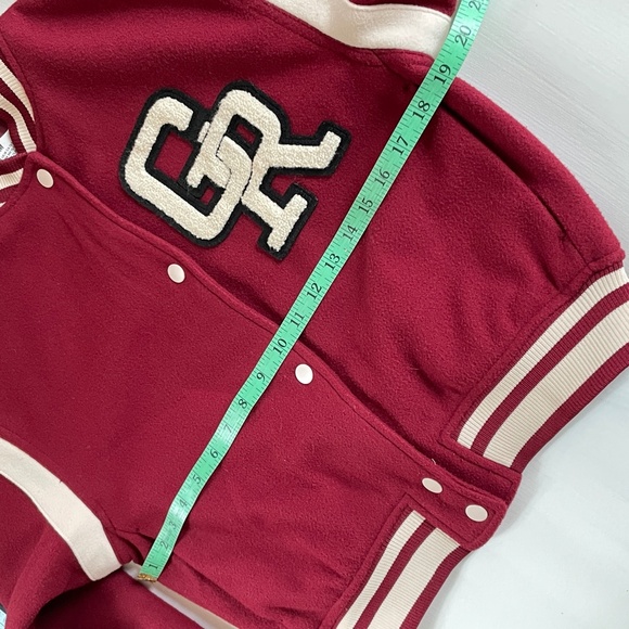 HM Girls Varsity Jacket Sz 18 GR Patch Preppy Letterman Academia Bomber Y2K Coat - Picture 10 of 11